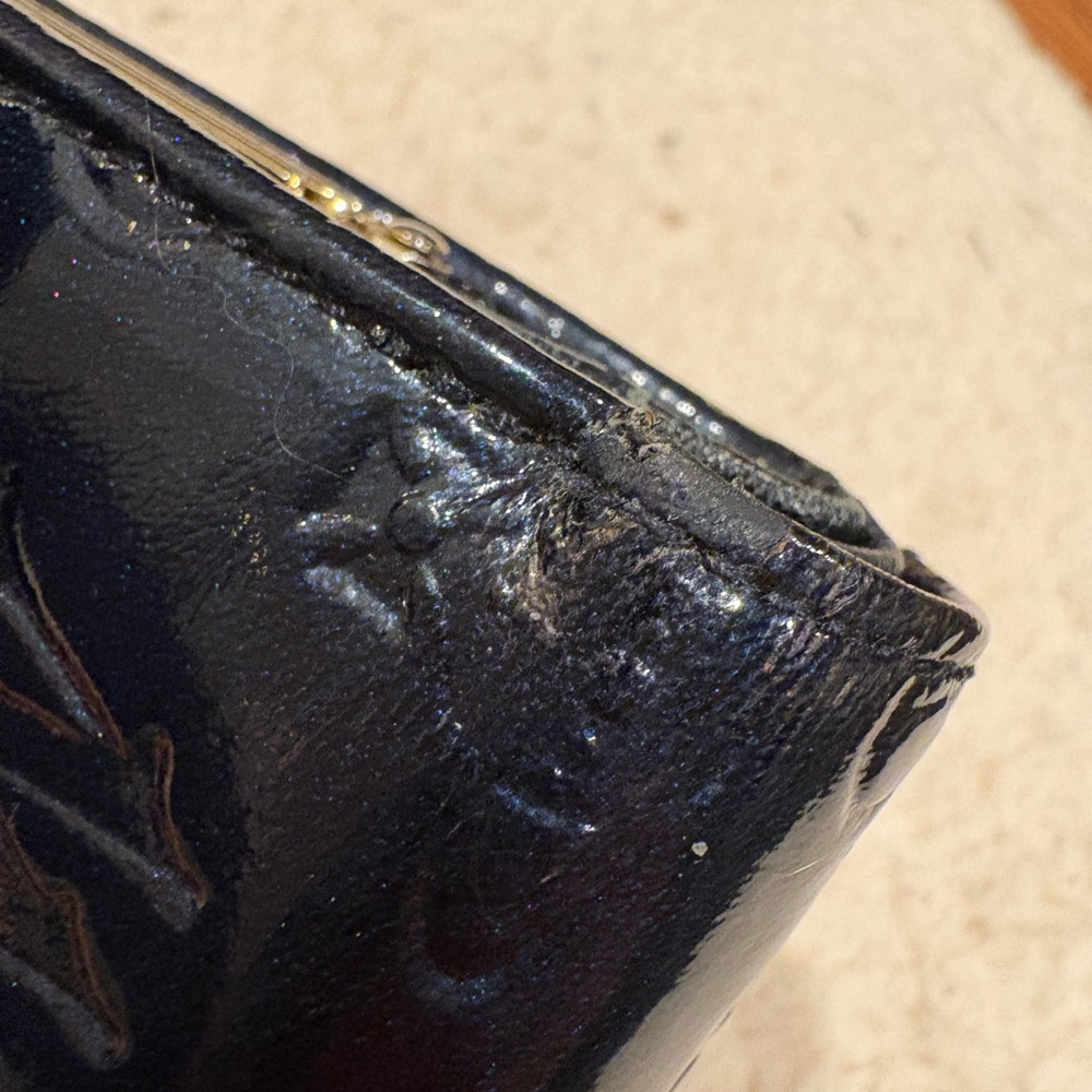RARE Vivienne Westwood Dark Blue/Navy Genuine Patent Leather Trifold Wallet - Picture 4 of 10